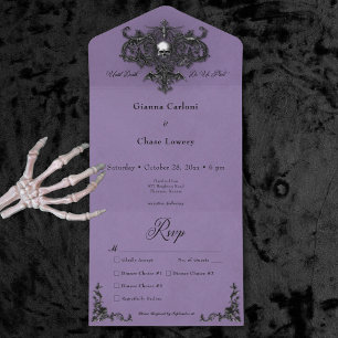 Janto de Filigrana do Dia das Bruxas Preto e Roxo
