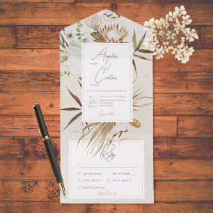 Janto de Frame Floral de Boho Seco Neutro