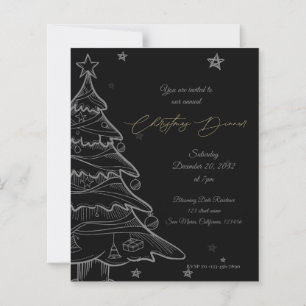 Janto de Natal de Quadro Preto Moderno Convidar