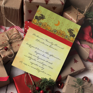 Janto de Natal Moose Convite e Convites de Festas