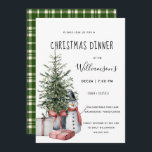 Janto de Natal Snowman Árvore de Natal Convite<br><div class="desc">Janto de Natal Snowman, o convite perfeito para a sua reunião de férias. O convite apresenta uma árvore de natal aquarela cercada por presentes e um bonitinho bonitão. Nosso modelo de alta resolução torna tão fácil personalizar seu convite. Se você quiser personalizar o seu convite ainda mais, use o link...</div>