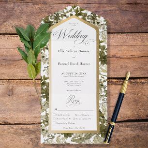 Janto de Quadro Dourado Botânico Rustic Greenery