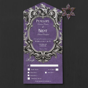 Janto de Quadros Vitoriano Moody Purple Gótico