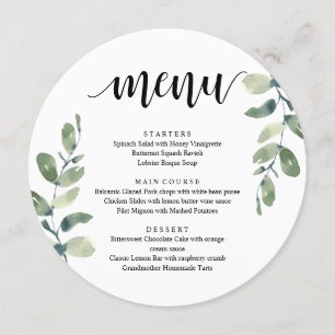 Janto de recepções de casamento, Menu Eucalyptus G
