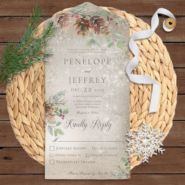 Janto Dourado Moderno Pinecone & Berries (Criador carregado)