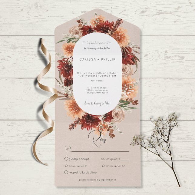Janto Fall Boho Rust & Peach Floral Oval Beige (Criador carregado)