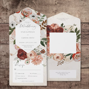 Janto Floral Boho Cream Burgundy Fall