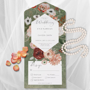 Janto Floral Boho Green Burgundy