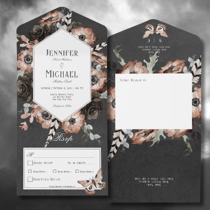 Janto Floral Gótico Boho Moth Black & Brown