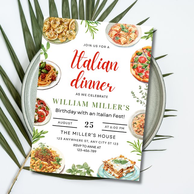 Janto Italiano Convite de Aniversário, Pizza Anive (Criador carregado)