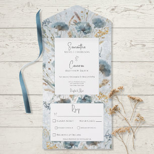 Janto Monograma Floral Boho Dusty Blue & Brown