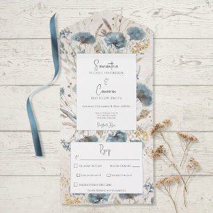 Janto Monograma Floral Boho Dusty Blue & Tan