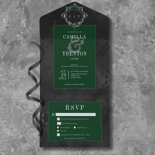 Janto Negro Gótico Escuro e Satanás Floral Verde