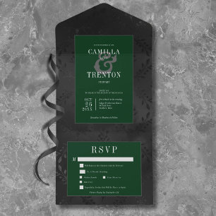 Janto Negro Gótico Escuro e Satanás Floral Verde