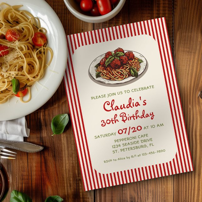Janto Pasta Convite de Aniversário Italiano (Criador carregado)