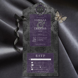 Janto preto e roxo gótico escuro