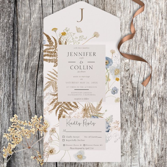 Janto Russo de Flores Selvagens Monograma Creme (Criador carregado)