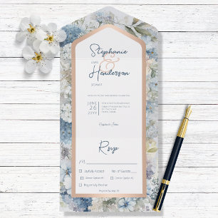 Janto Rustic Blue Floral & Rosa Dourado