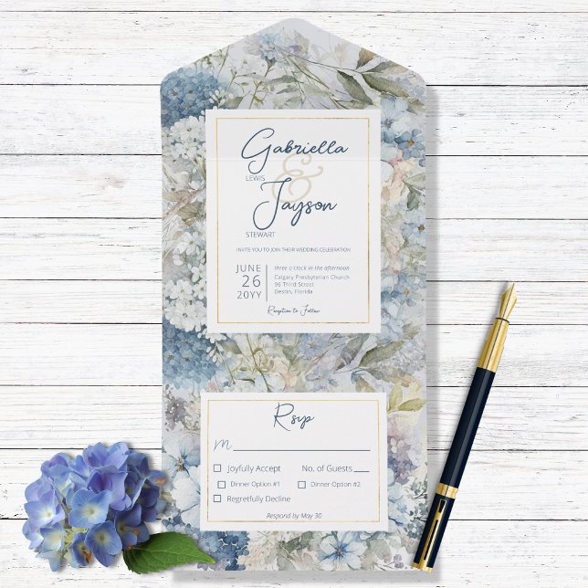 Janto Rustic Blue Floral Watercolor (Criador carregado)
