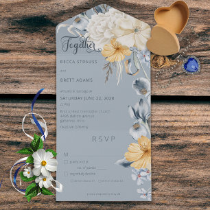 Janto Rustic Blue Yellow & White Floral Blue