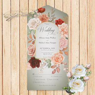 Janto Rustic Boho Rust & Peach Floral Arch Sage