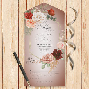 Janto Rustic Boho Rust & Peach Floral Frame Rust