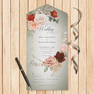 Janto Rustic Boho Rust & Peach Floral Frame Sage