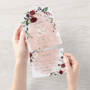 Janto Rustic Burgundy & Blush Pink Roses