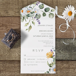 Janto Rustic Daisy & Lavanda Floral White
