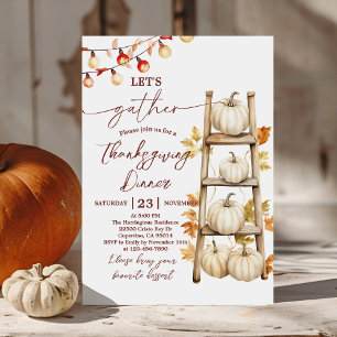 Janto Rustic de Ação de Graças Convite Pumpkin