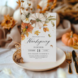 Janto Rustic de Ação de Graças Convite Pumpkin