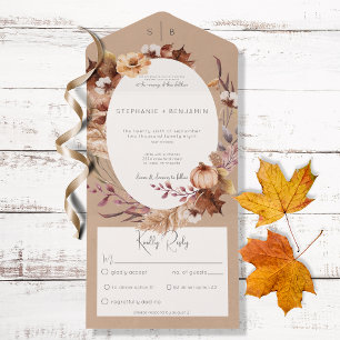 Janto Rustic Fall Brown Floral & Leaves