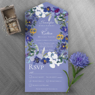 Janto Rustic Floral Orchid Wreath Periwinkle