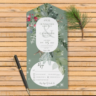 Janto Rustic Green Pine & Holly Winter Sparkle