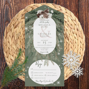 Janto Rustic Green Pine Winter Sparkle