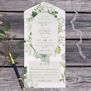 Janto Rustic Ivy Ferns & Greenery White