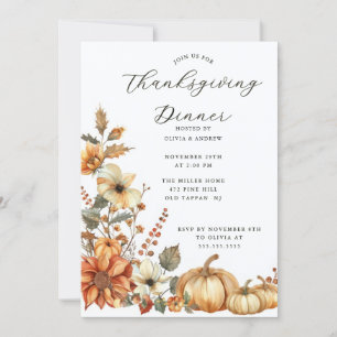 Janto Rustic Pumpkin de Ação de Graças Convite