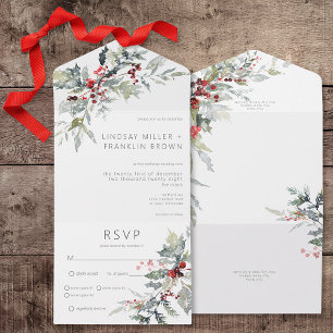 Janto Rustic Winter Holly Berries & Snow
