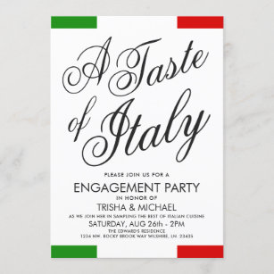 Janto Temático Italiano   Convite de Festa de noiv