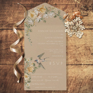 Janto Vintage Floral & Bird Tan