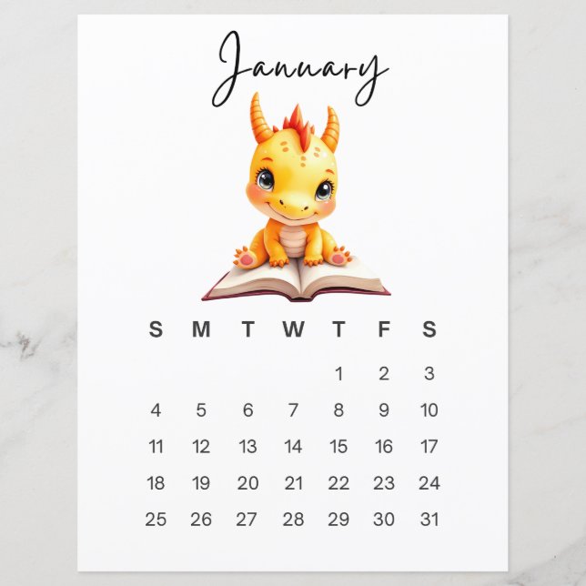 January Baby Dragon Art Print Whimsical Fantasy  (Frente)