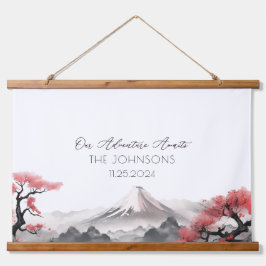 Japandi Mountain Watercolor Weding Book