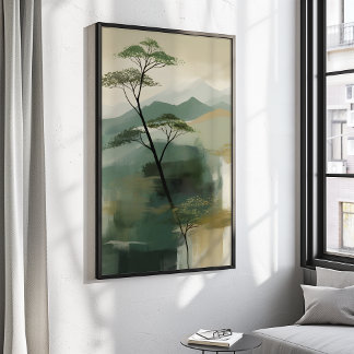 Japandi Mystic Peaks Wall Art Impressão