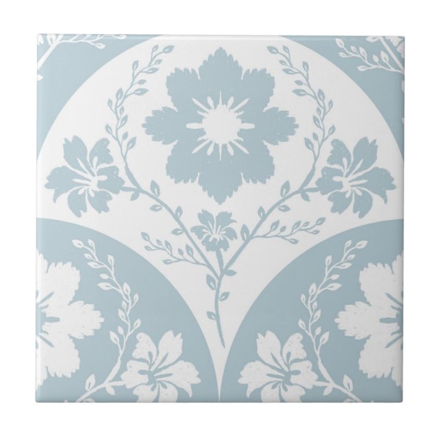 Japanese Floral Pattern in Soft Blue and White (Frente)