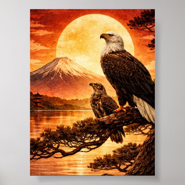 Japanese Landscape Eagle Value Poster  (Frente)