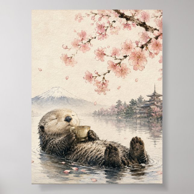Japanese Otter Poster Printable Wall Art  (Frente)