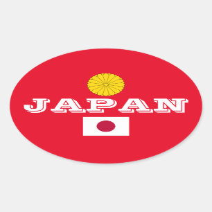 Japão - etiqueta oval vermelha do Euro--Estilo
