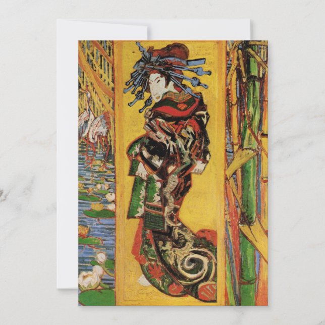 Japonês Courtesan Oiran por Vincent van Gogh (Frente)