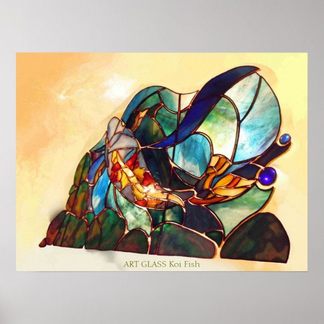 Japonês Fine Art Koi Fish Design Poster (Frente)