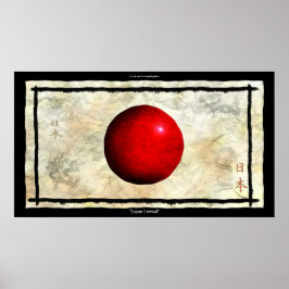 JAPONÊS FLAG Poster de Arte Antiquada